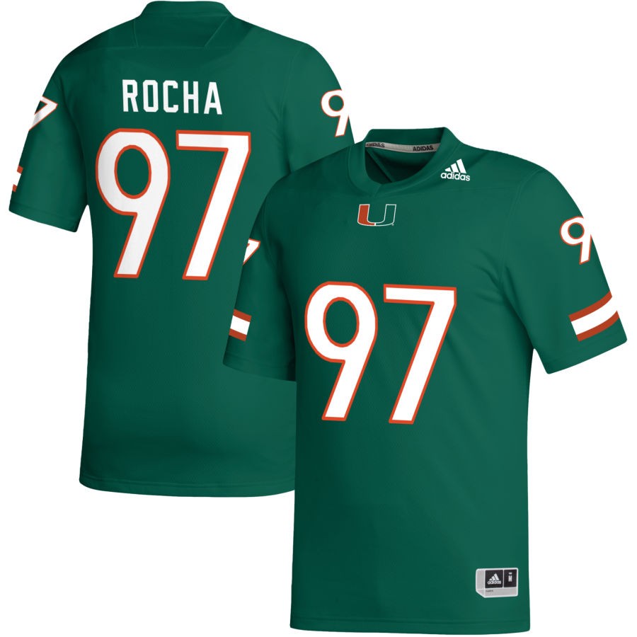 Will Rocha Men's adidas Green Miami Hurricanes Pick-A-Player NIL Replica Football Jersey