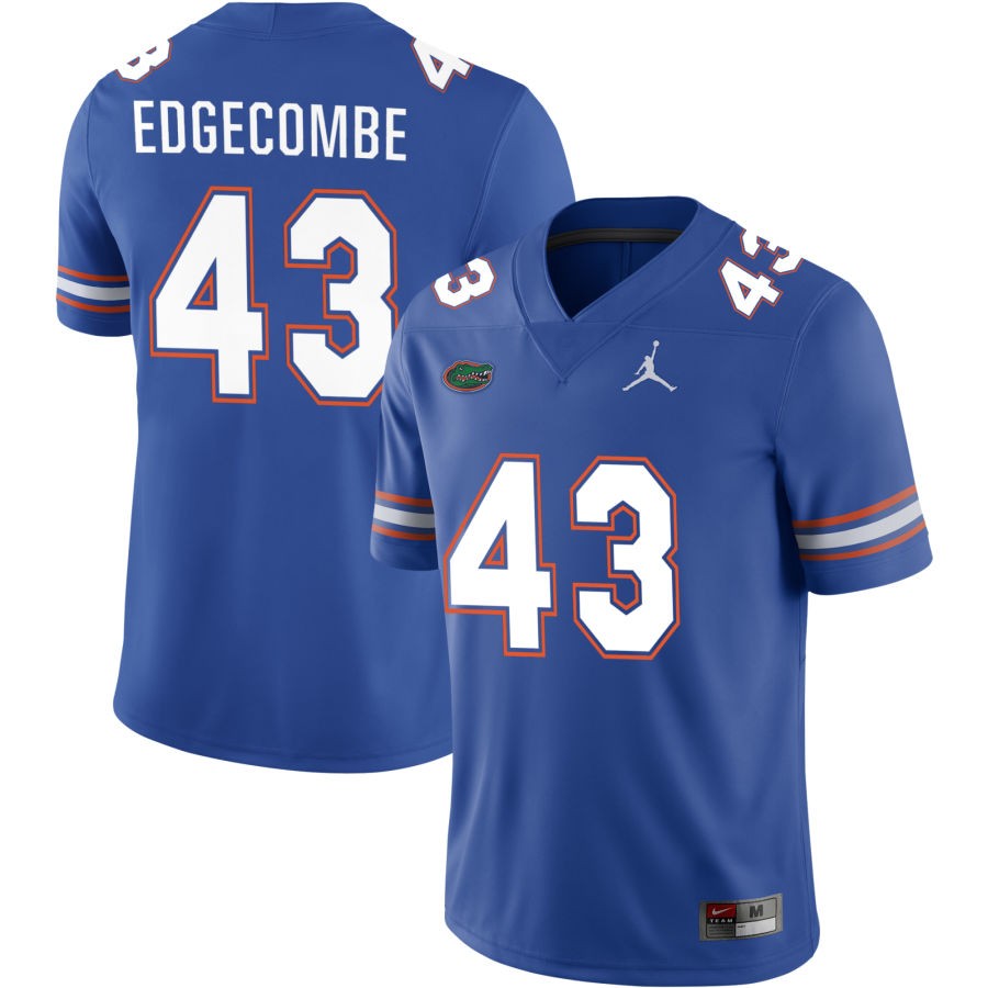 Jaden Edgecombe Men's Jordan Brand Royal Florida Gators Pick-A-Player NIL Replica Football Jersey