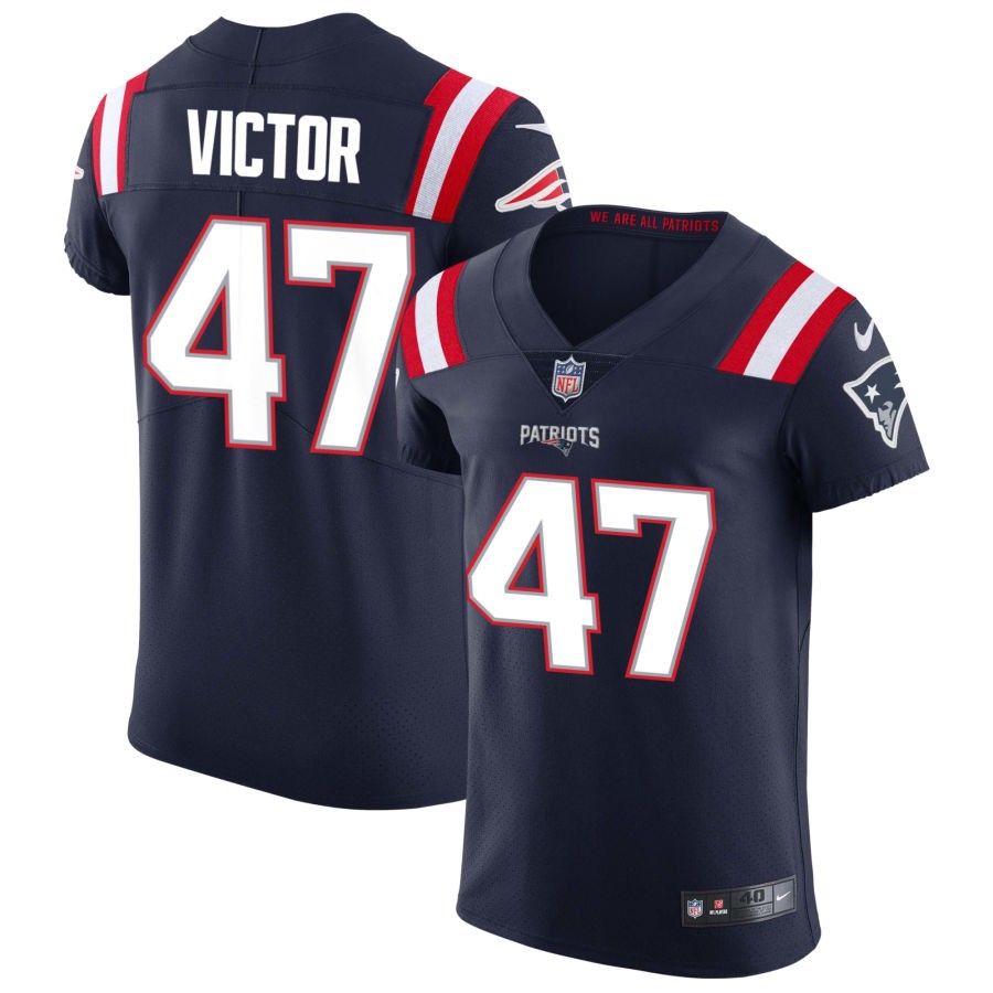 Mikey Victor Men's Nike Navy New England Patriots Vapor Elite Custom Jersey