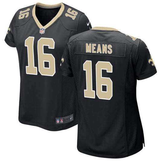 Bub Means Women's Nike Black New Orleans Saints Custom Game Jersey