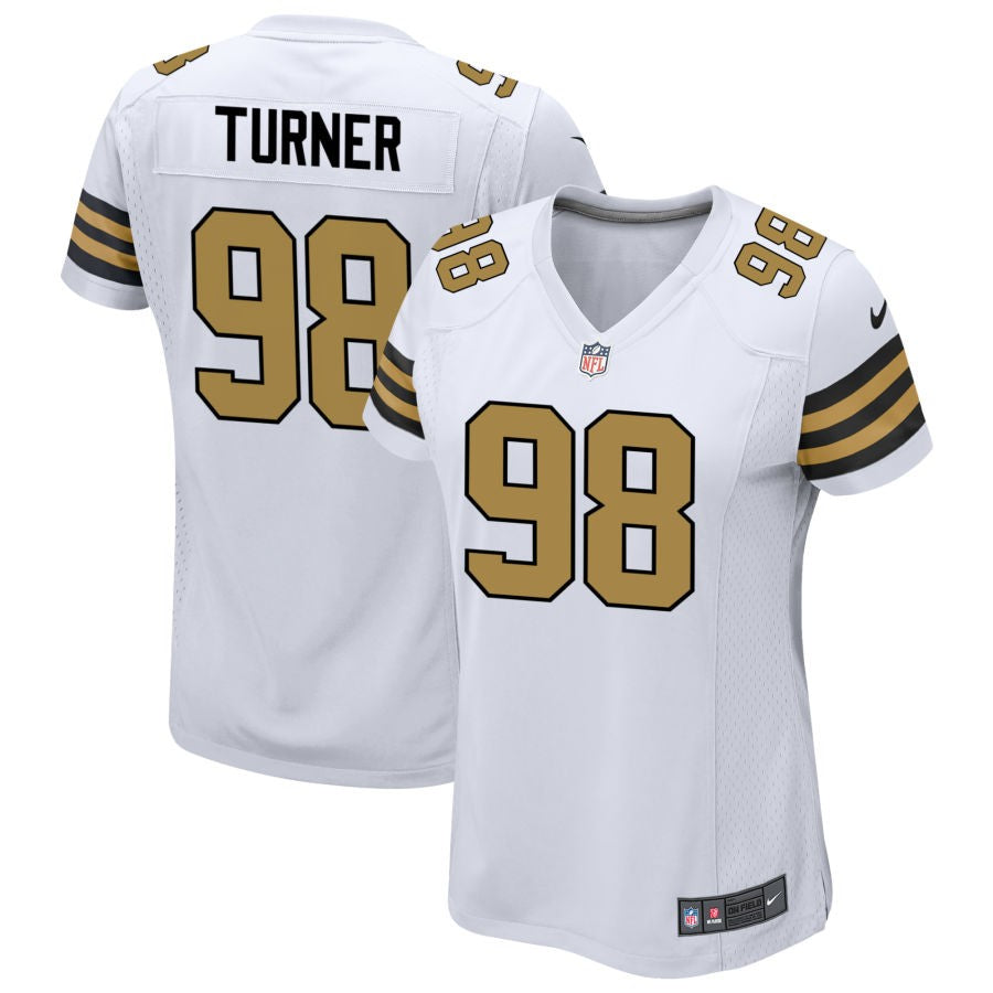 Payton Turner Women's Nike  White New Orleans Saints Alternate Custom Game Jersey