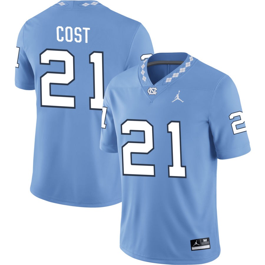 Kaleb Cost Men's Jordan Brand Carolina Blue North Carolina Tar Heels Pick-A-Player NIL Replica Football Jersey