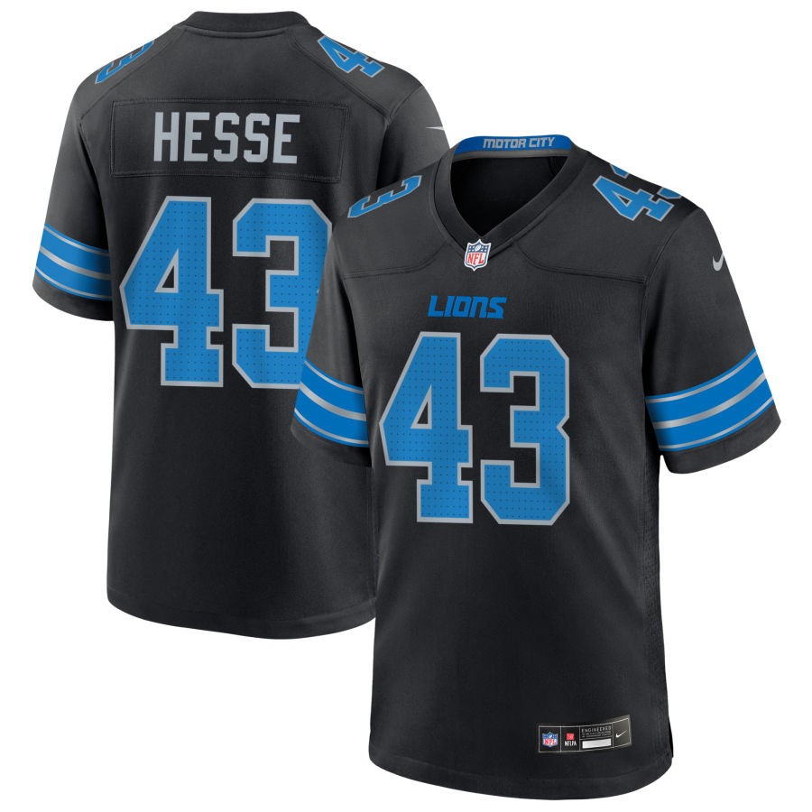 Parker Hesse Men's Nike  Black Detroit Lions Alternate Custom Game Jersey