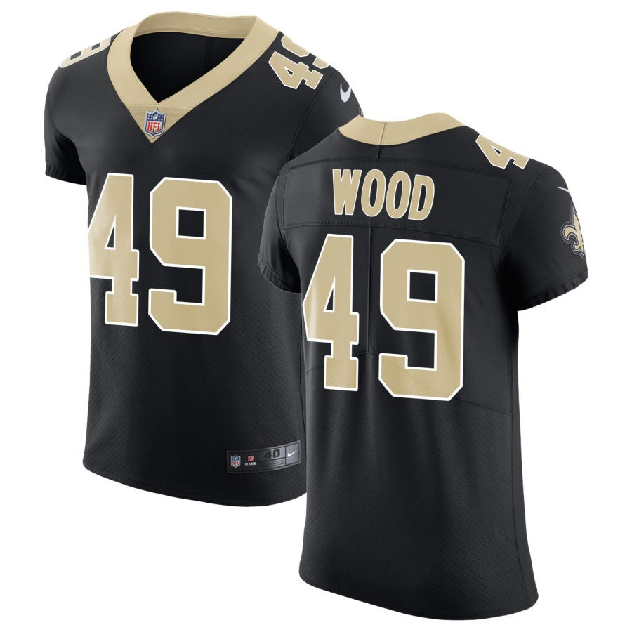 Zach Wood Men's Nike Black New Orleans Saints Vapor Untouchable Custom Elite Jersey