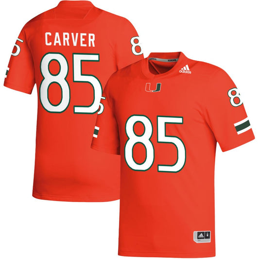 Jackson Carver Men's adidas Orange Miami Hurricanes Pick-A-Player NIL Replica Football Jersey