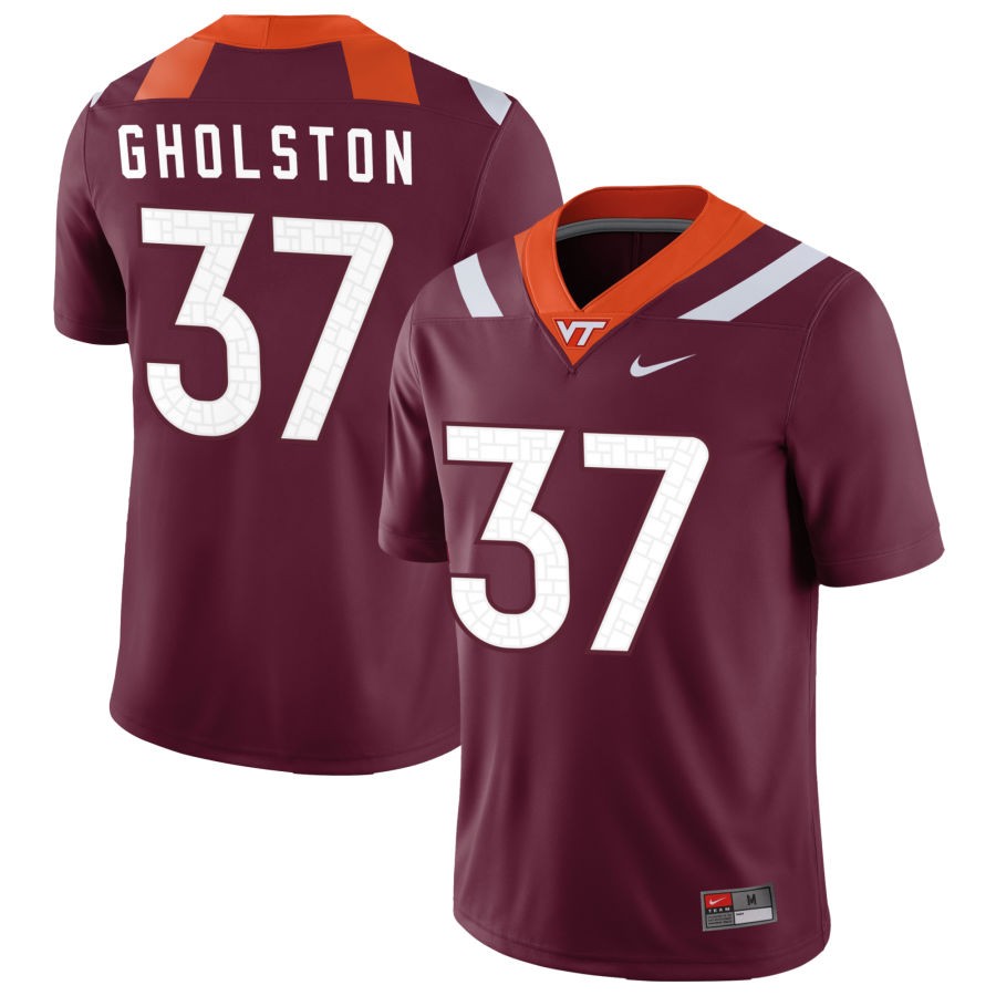 Joshua Gholston Men's Nike Maroon Virginia Tech Hokies Pick-A-Player NIL Replica Football Jersey