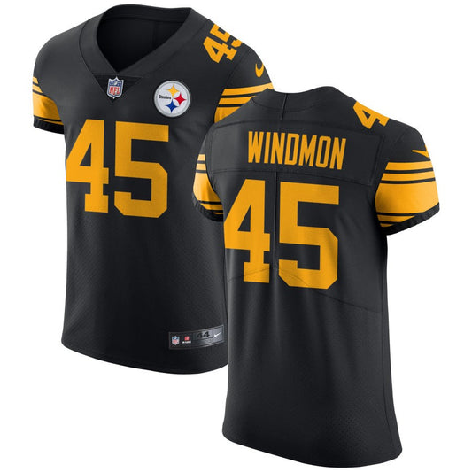 Jacoby Windmon Men's Nike Black Pittsburgh Steelers Vapor Untouchable Elite Custom Color Rush Jersey