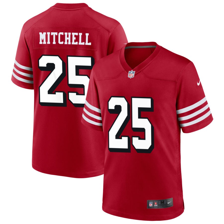 Elijah Mitchell Men's Nike Scarlet San Francisco 49ers Alternate Custom Game Jersey