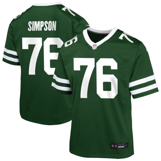 John Simpson Youth Nike  Legacy Green New York Jets Custom Game Jersey