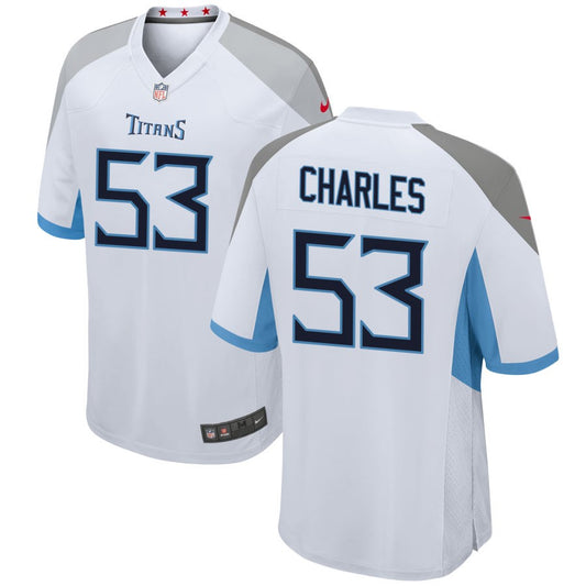 Saahdiq Charles Men's Nike White Tennessee Titans Custom Game Jersey