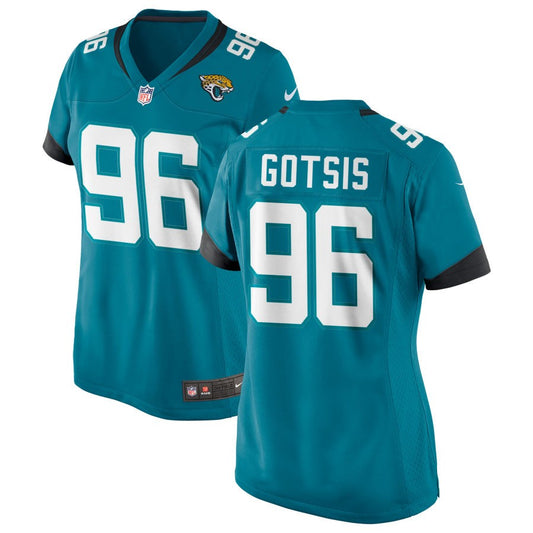 Adam Gotsis Women's Nike Teal Jacksonville Jaguars Alternate Custom Game Jersey