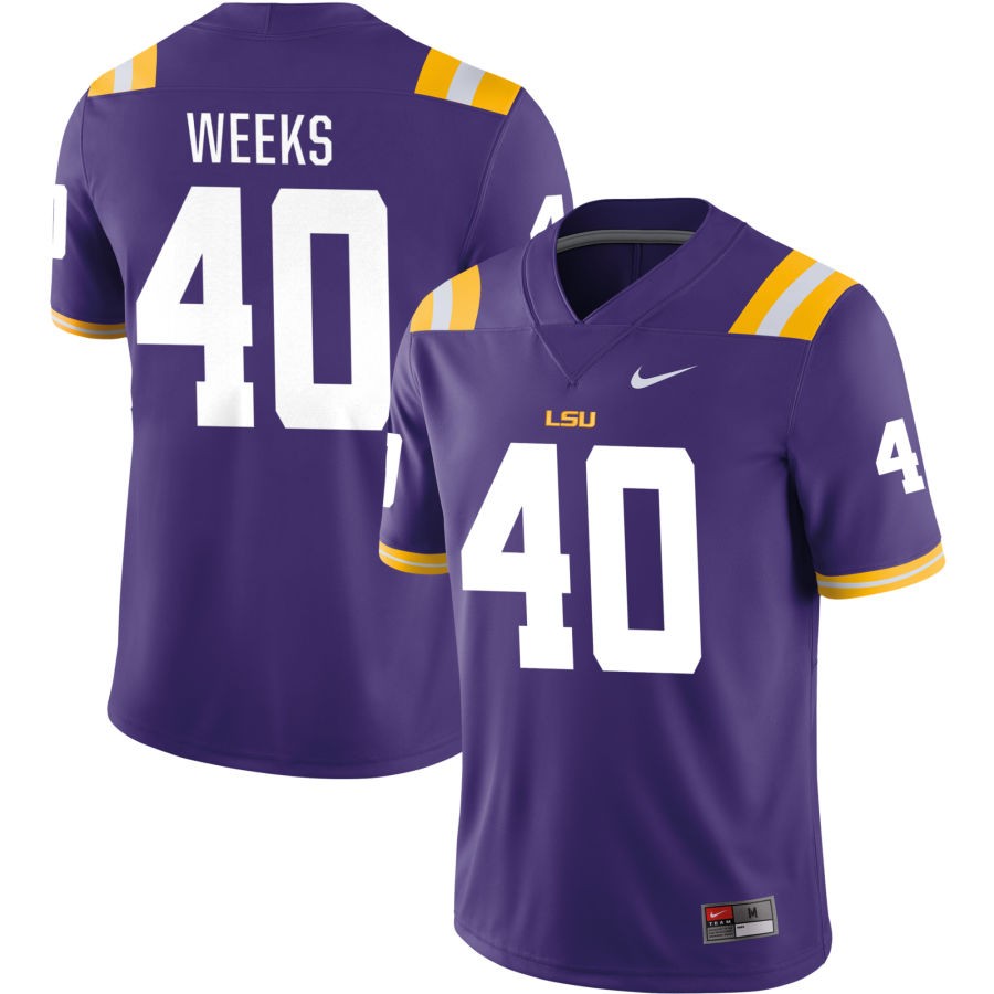 Whit Weeks Men's Nike Purple LSU Tigers Pick-A-Player NIL Replica Football Jersey