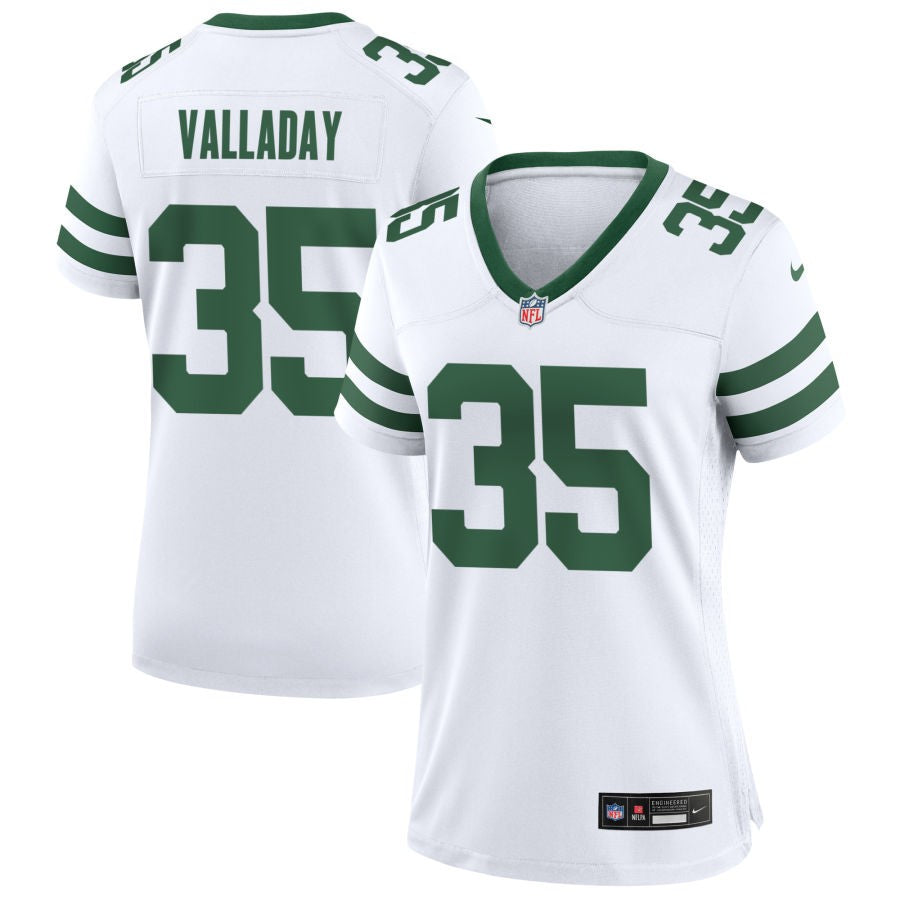 Xazavian Valladay Women's Nike  Legacy White New York Jets Custom Game Jersey