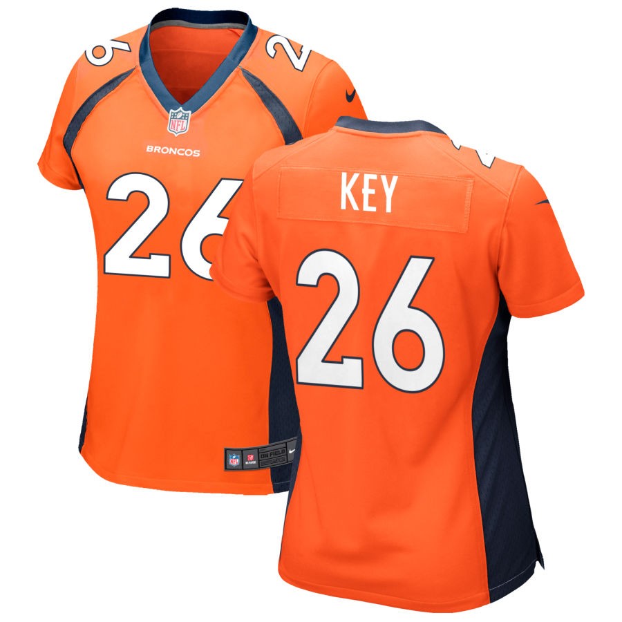 Devon Key Women's Nike Orange Denver Broncos Custom Game Jersey