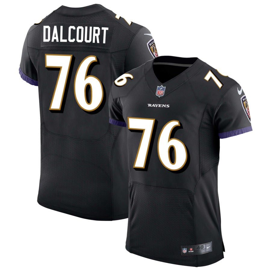 Darrian Dalcourt Men's Nike Black Baltimore Ravens Speed Machine Elite Custom Jersey