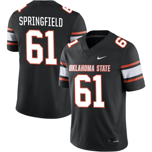 Jake Springfield Men's Nike  Black Oklahoma State Cowboys  Alternate NIL Pick-A-Player Game Jersey