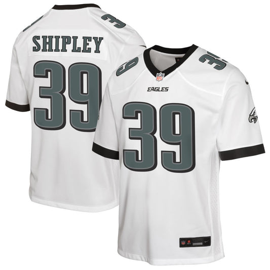 Will Shipley Youth Nike White Philadelphia Eagles Custom Game Jersey