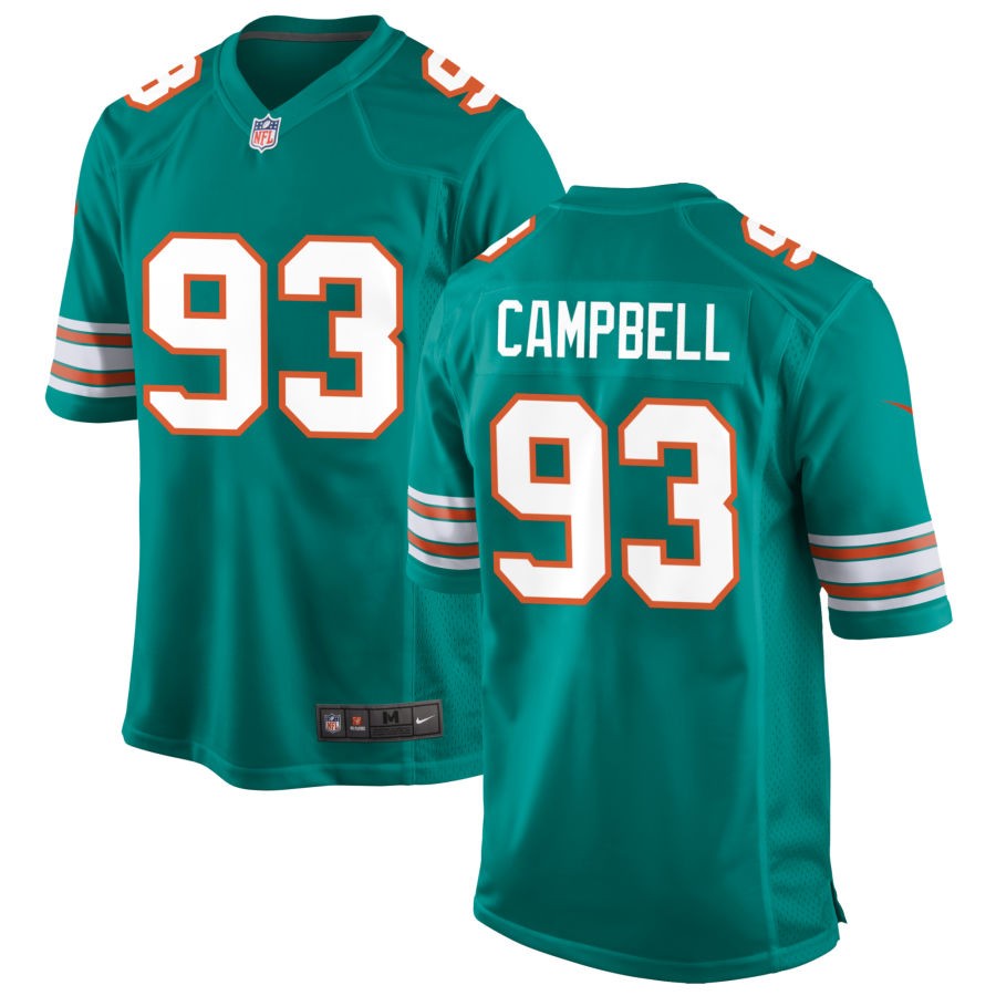 Calais Campbell Men's Nike Aqua Miami Dolphins Alternate Custom Game Jersey