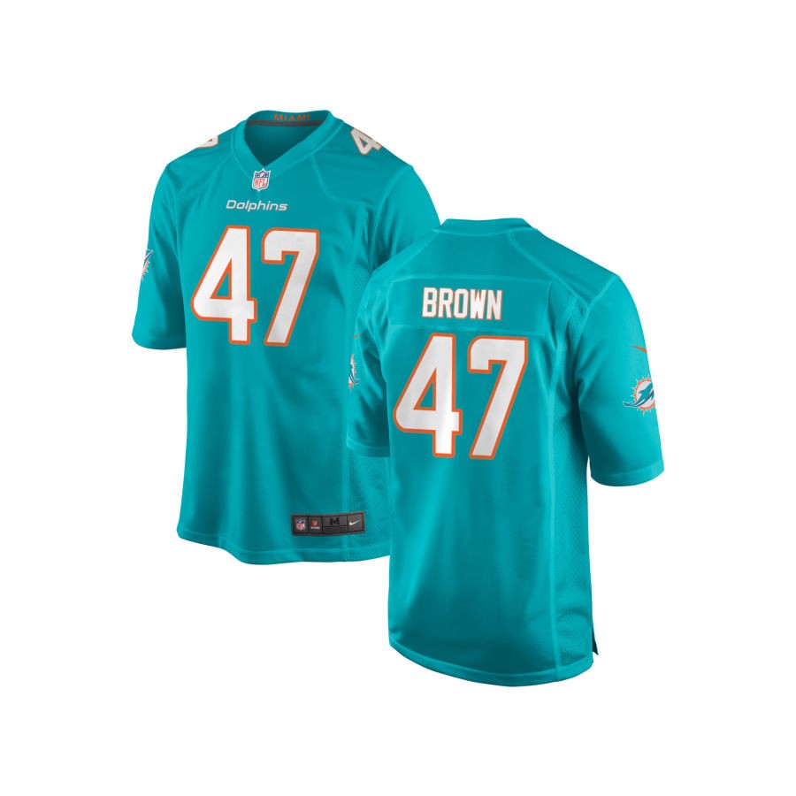 Cam Brown Youth Nike Aqua Miami Dolphins 2018 Custom Game Jersey