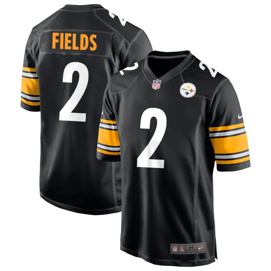 Justin Fields Men's Nike Black Pittsburgh Steelers Game Custom Player Jersey