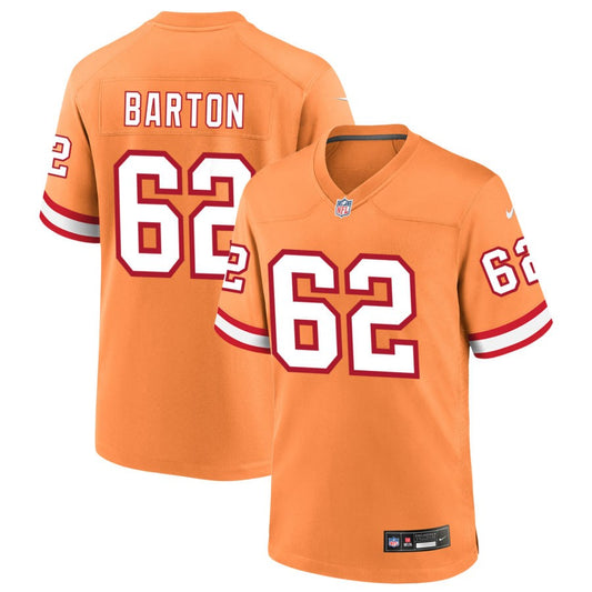 Graham Barton Men's Nike Orange Tampa Bay Buccaneers Custom Throwback Game Jersey