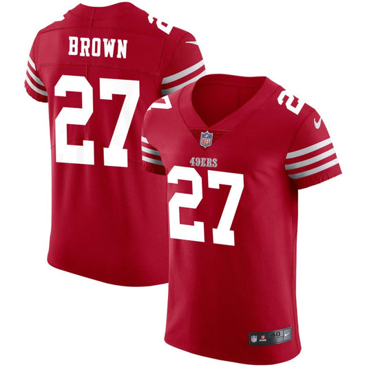 Ji'Ayir Brown Men's Nike Scarlet San Francisco 49ers Vapor Elite Custom Jersey
