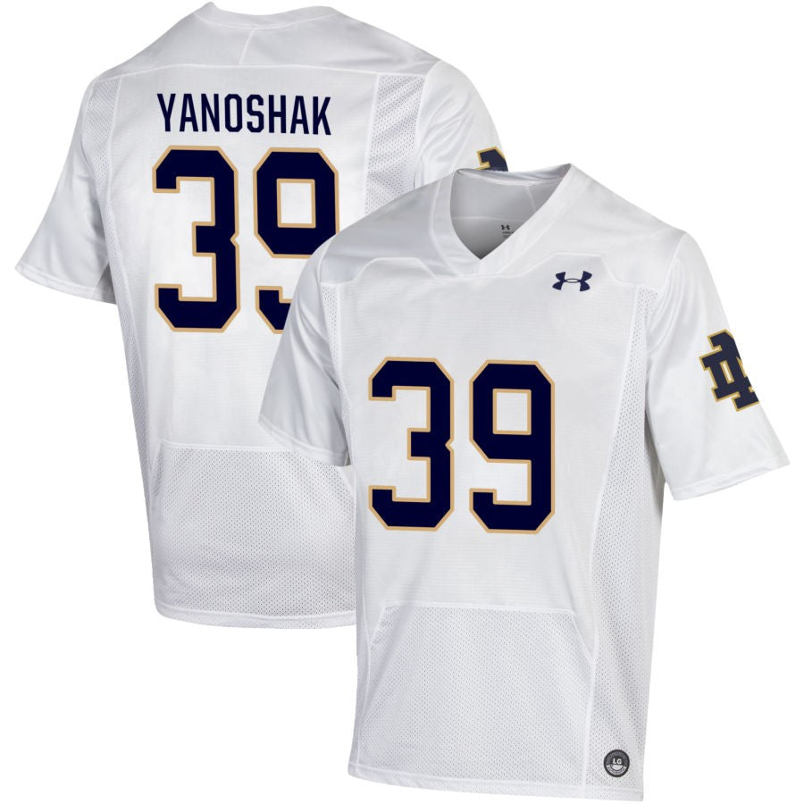 Andrew Yanoshak Men's Under Armour White Notre Dame Fighting Irish Pick-A-Player NIL Replica Football Jersey