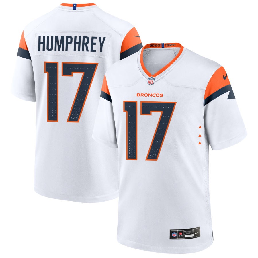 Lil'Jordan Humphrey Men's Nike  White Denver Broncos Custom Game Jersey