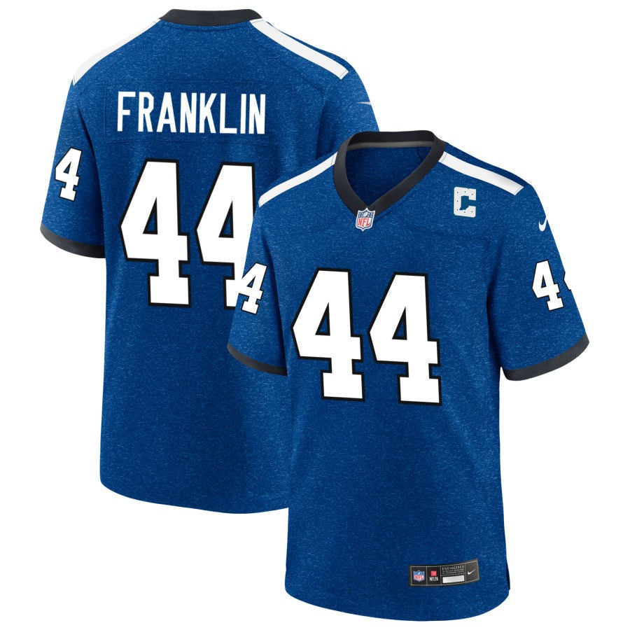 Zaire Franklin Men's Nike  Blue Indiana Nights Indianapolis Colts Alternate Custom Game Jersey