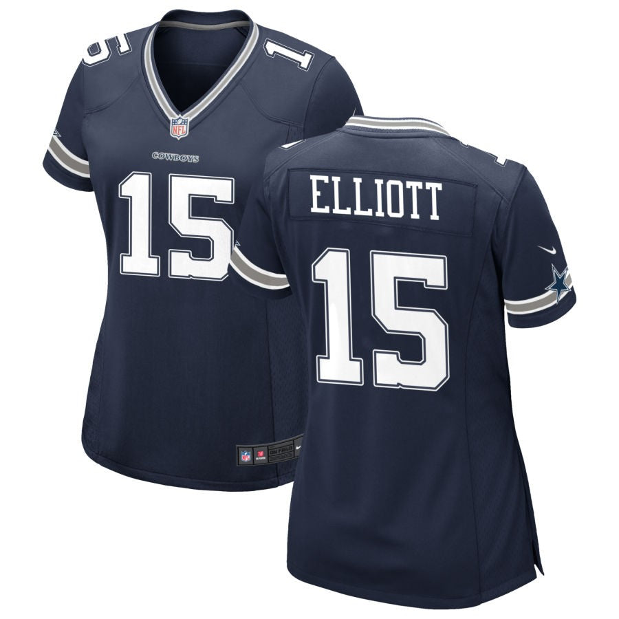 Ezekiel Elliott Women's Nike Navy Dallas Cowboys Custom Game Jersey