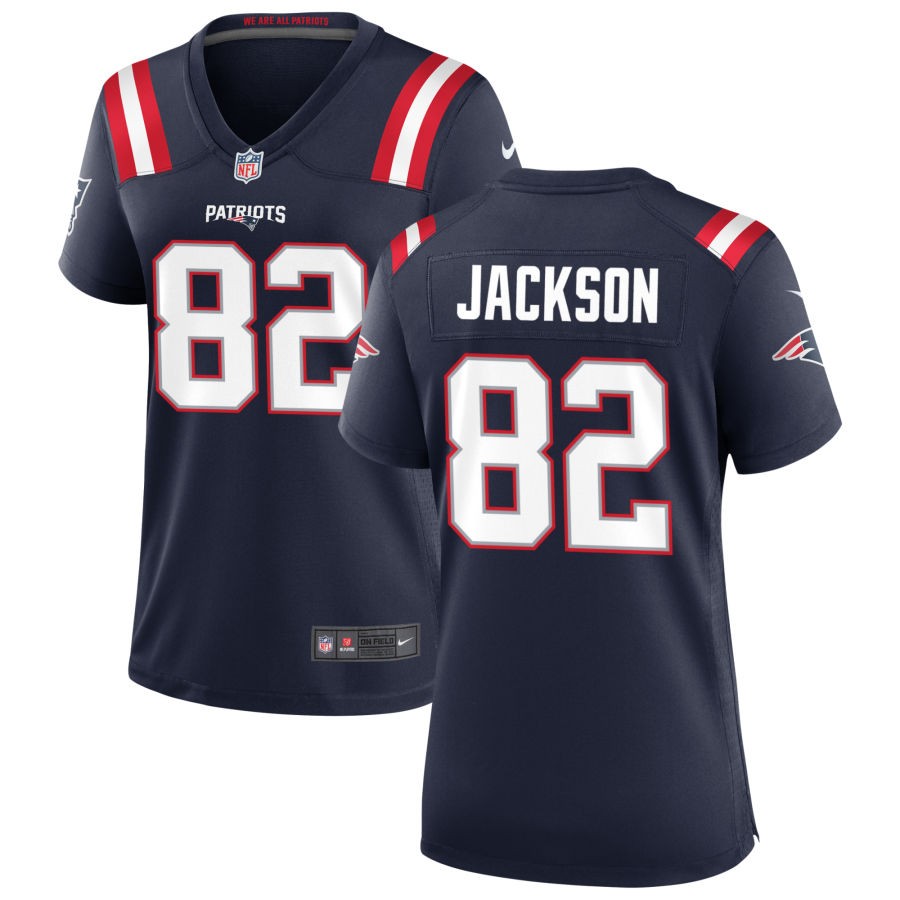 JaQuae Jackson Women's Nike Navy New England Patriots Custom Game Jersey