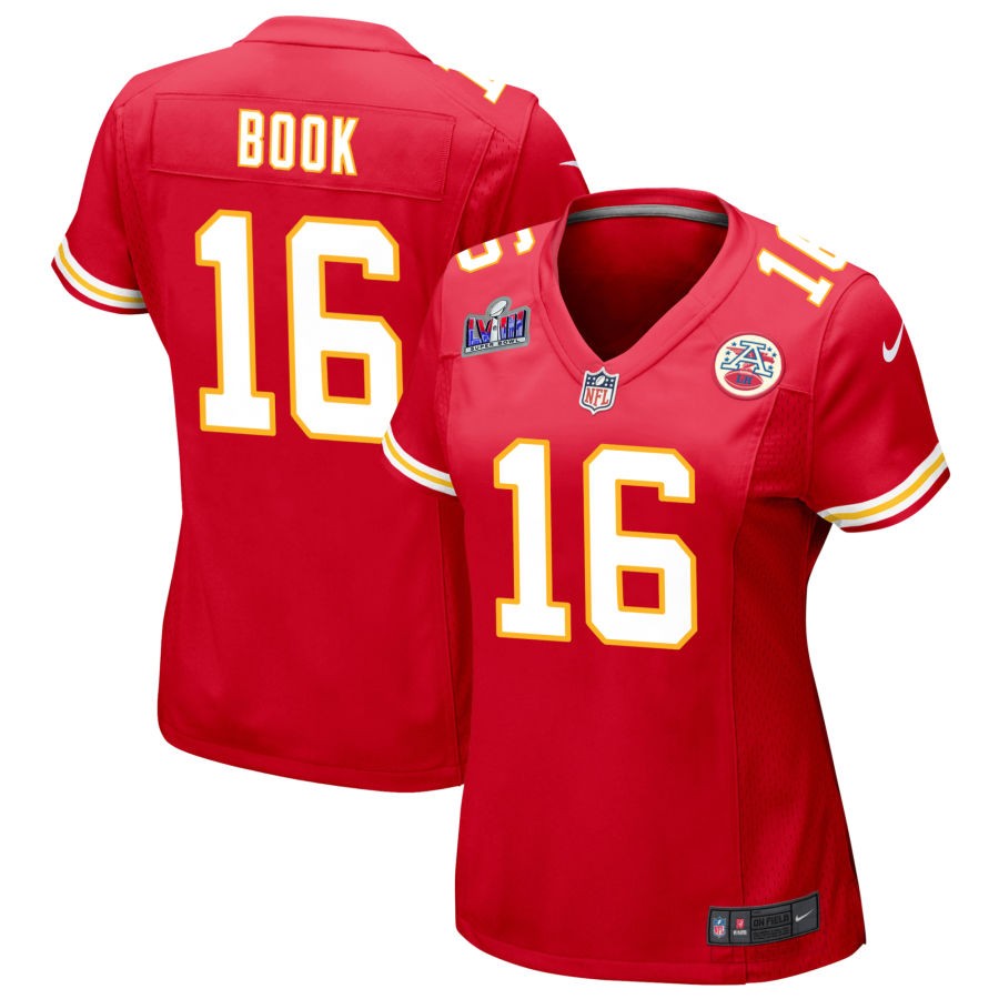 Ian Book Women's Nike Red Kansas City Chiefs Super Bowl LVIII Patch Custom Game Jersey