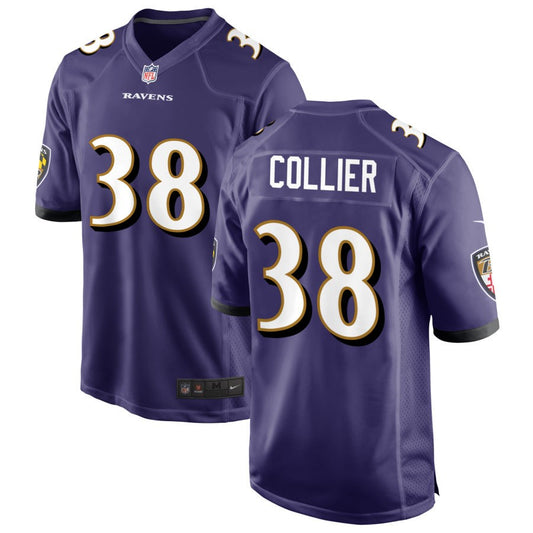 Chris Collier Men's Nike Purple Baltimore Ravens Custom Game Jersey