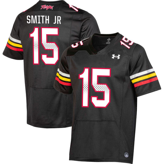 Octavian Smith Jr Men's Under Armour  Black Maryland Terrapins Pick-A-Player NIL Replica Football Jersey