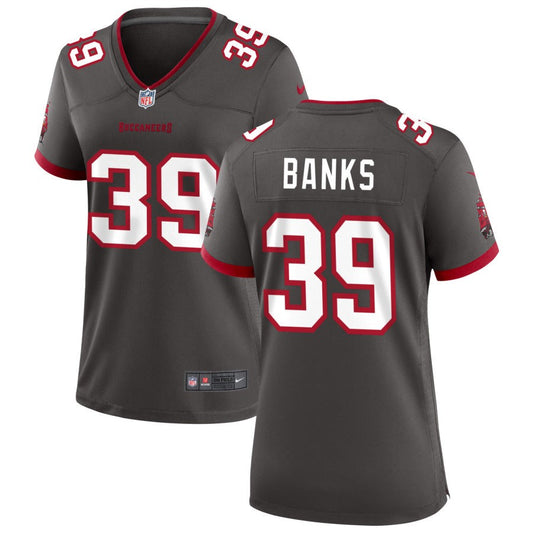 Marcus Banks Women's Nike Pewter Tampa Bay Buccaneers Alternate Custom Game Jersey