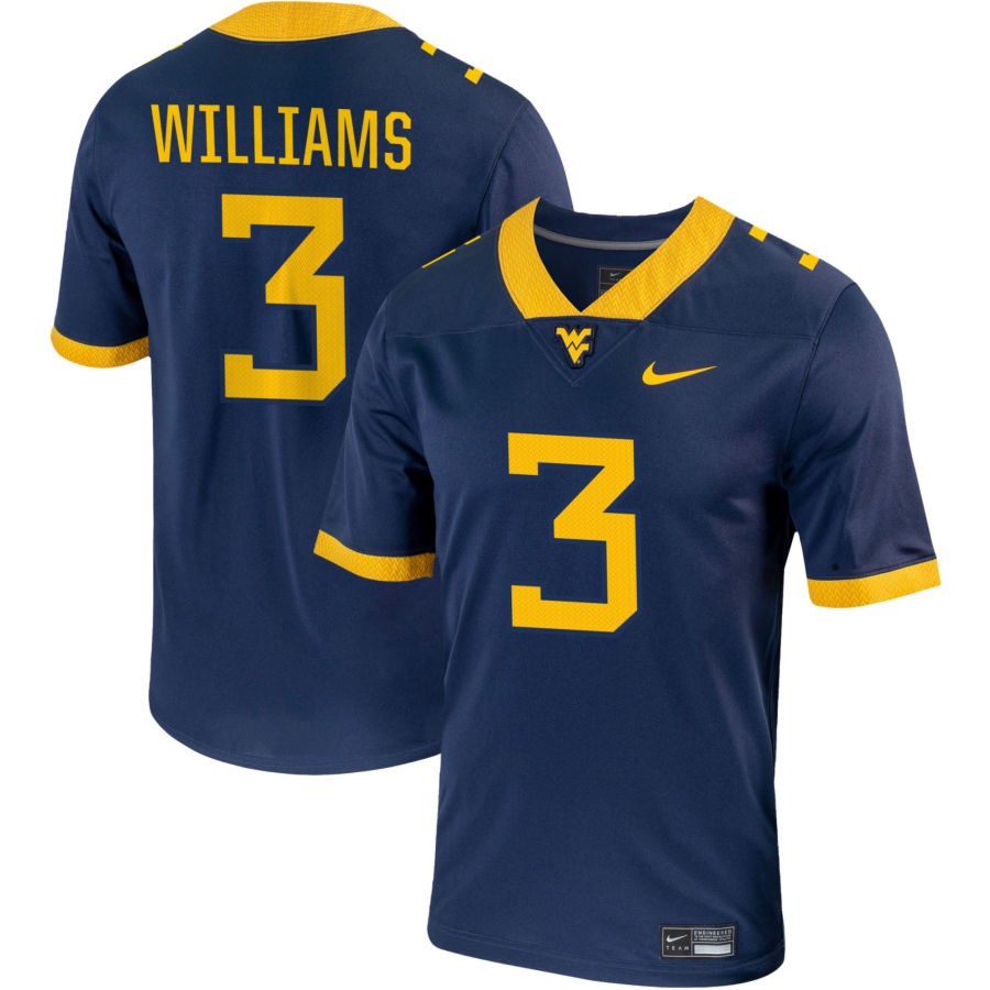 Rickey Williams Men's Nike Navy West Virginia Mountaineers Pick-A-Player NIL Replica Football Jersey