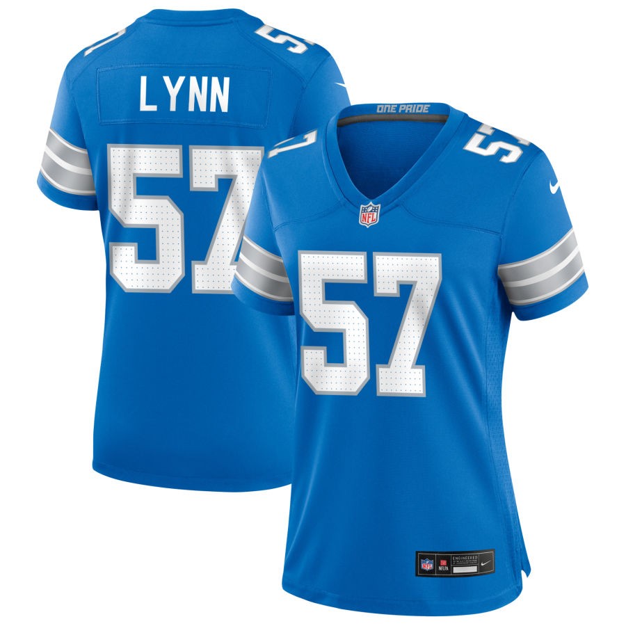 Nate Lynn Women's Nike Blue Detroit Lions Custom Game Jersey