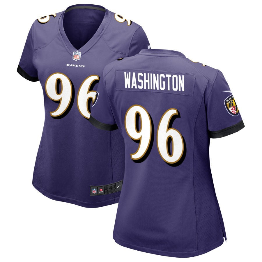 Broderick Washington Women's Nike Purple Baltimore Ravens Custom Game Jersey