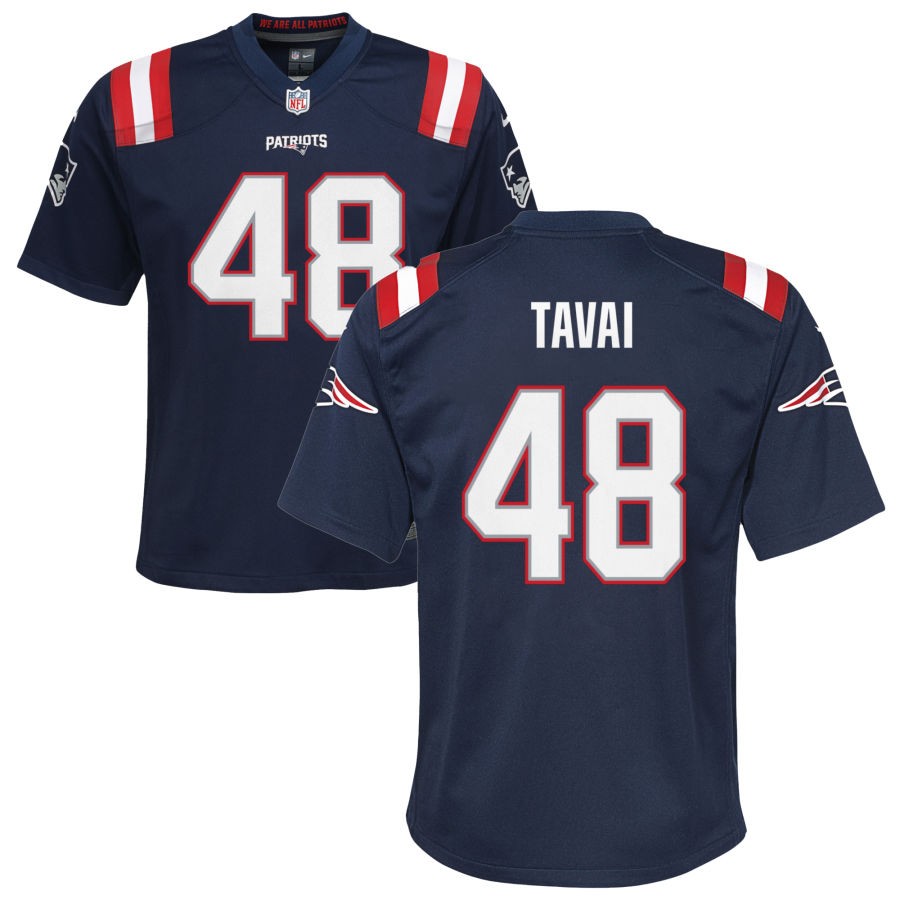 Jahlani Tavai Youth Nike Navy New England Patriots Custom Game Jersey