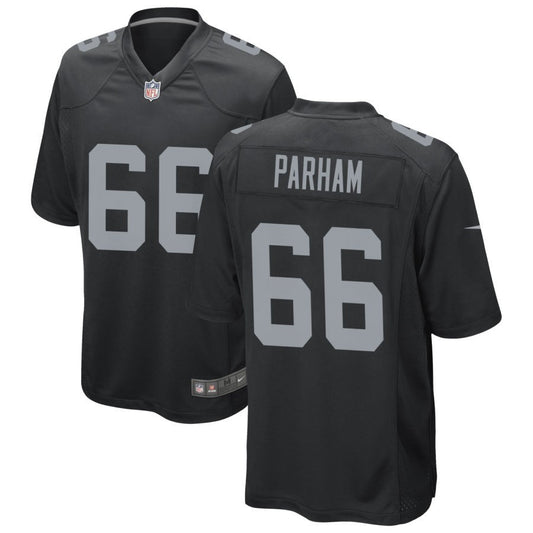 Dylan Parham Men's Nike Black Las Vegas Raiders Custom Game Jersey