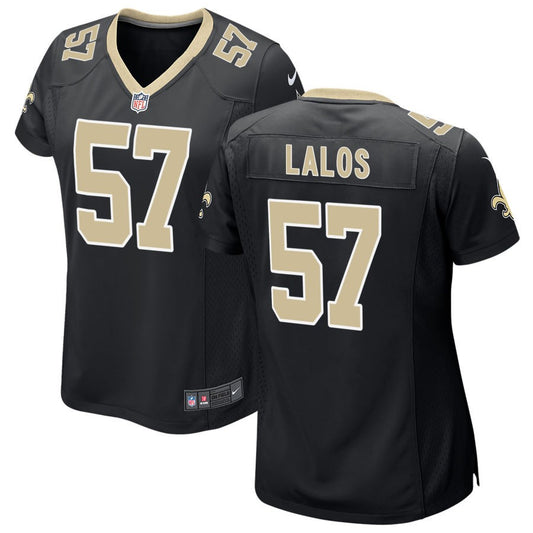 Niko Lalos Women's Nike Black New Orleans Saints Custom Game Jersey