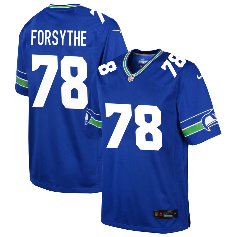 Stone Forsythe Youth Nike Royal Seattle Seahawks Throwback Custom Jersey