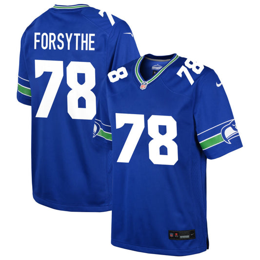 Stone Forsythe Youth Nike Royal Seattle Seahawks Throwback Custom Jersey