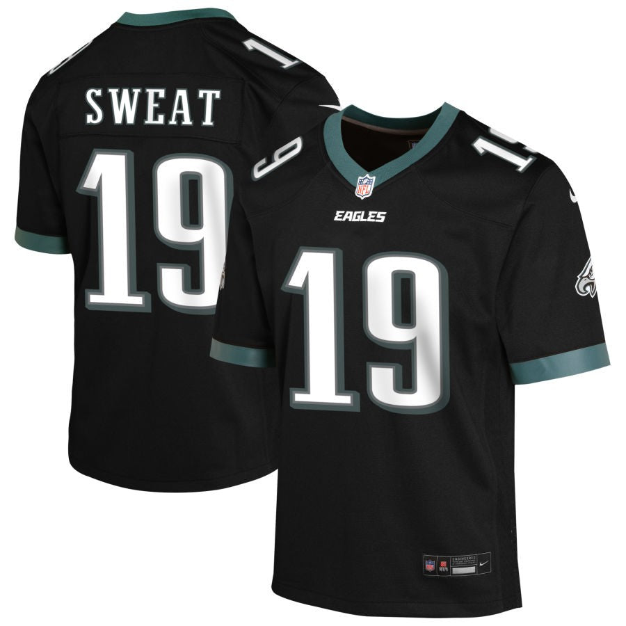 Josh Sweat Youth Nike Black Philadelphia Eagles Alternate Custom Game Jersey