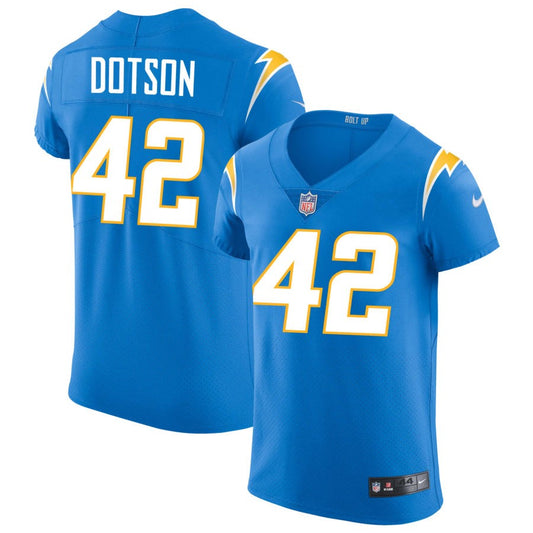 Elijah Dotson Men's Nike Powder Blue Los Angeles Chargers Vapor Elite Custom Jersey