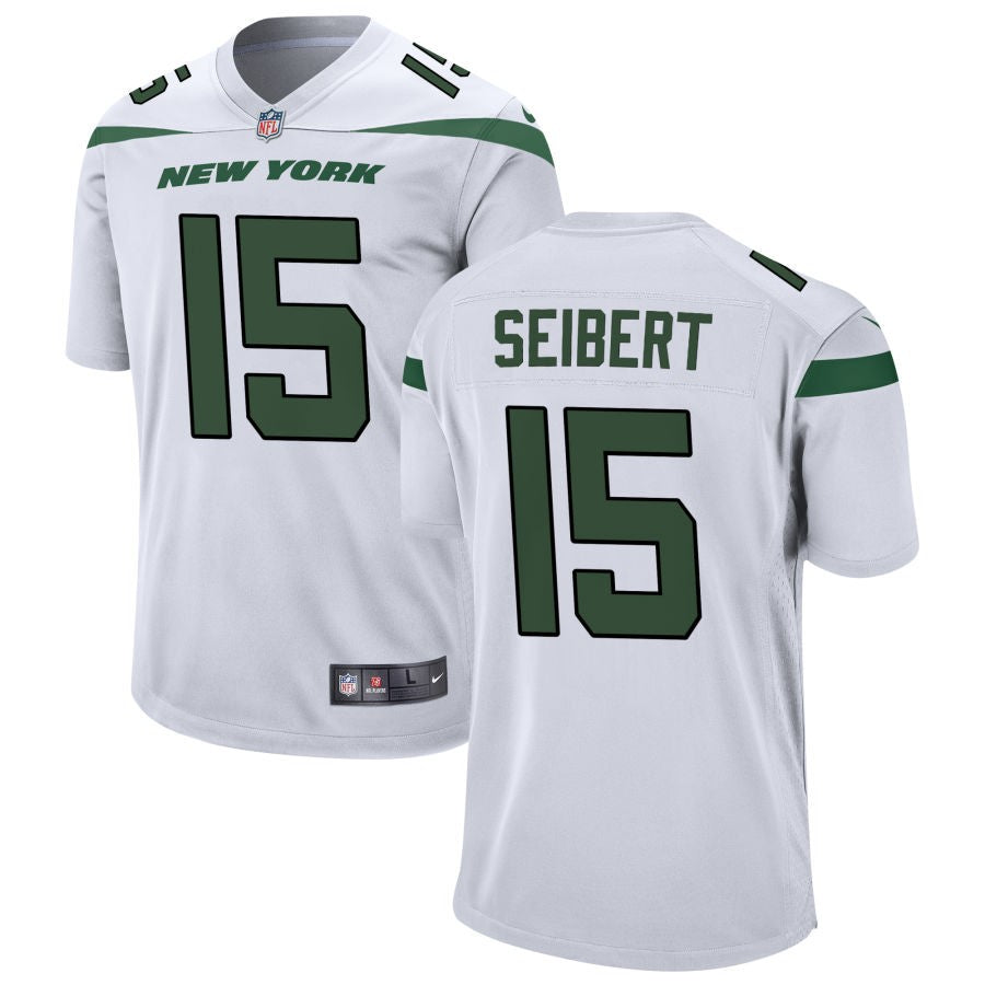 Austin Seibert Men's Nike White New York Jets Custom Game Jersey