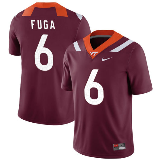 Josh Fuga Men's Nike Maroon Virginia Tech Hokies Pick-A-Player NIL Replica Football Jersey