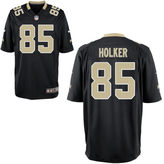 Dallin Holker Youth Nike Black New Orleans Saints Custom Game Jersey