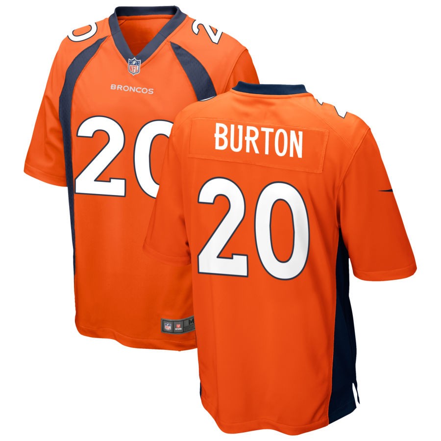 Michael Burton Men's Nike Orange Denver Broncos Custom Game Jersey