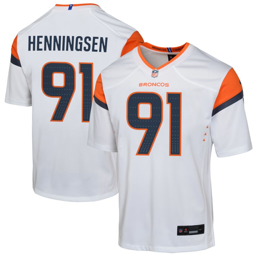 Matt Henningsen Youth Nike  White Denver Broncos Custom Game Jersey